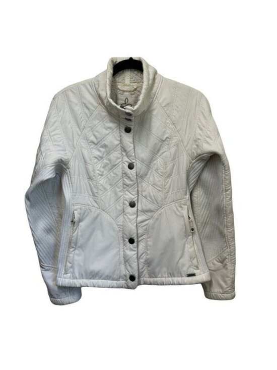 Prana Jackets & Blazers - Prana S Diva Jacket Quilted Lightweight Full Zip Snap Sherpa Lined Cream White